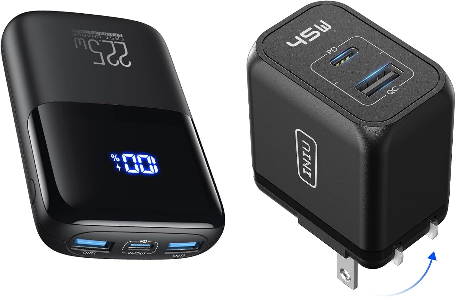 INIU 10000mAh Power Bank and 45W USB-C Charger Block
