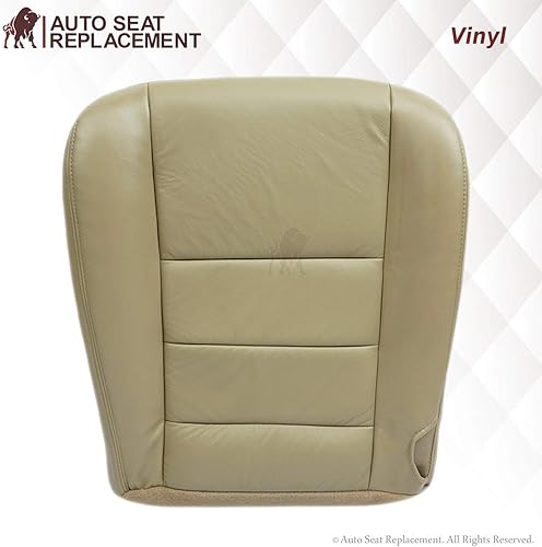 Miniatura 5 de 2003 2004 2005 2006 2007 Ford F250 F350 Lariat Funda de asiento de piel sintética, repuesto para conductor y pasajero (pergamino mediano (Tan),