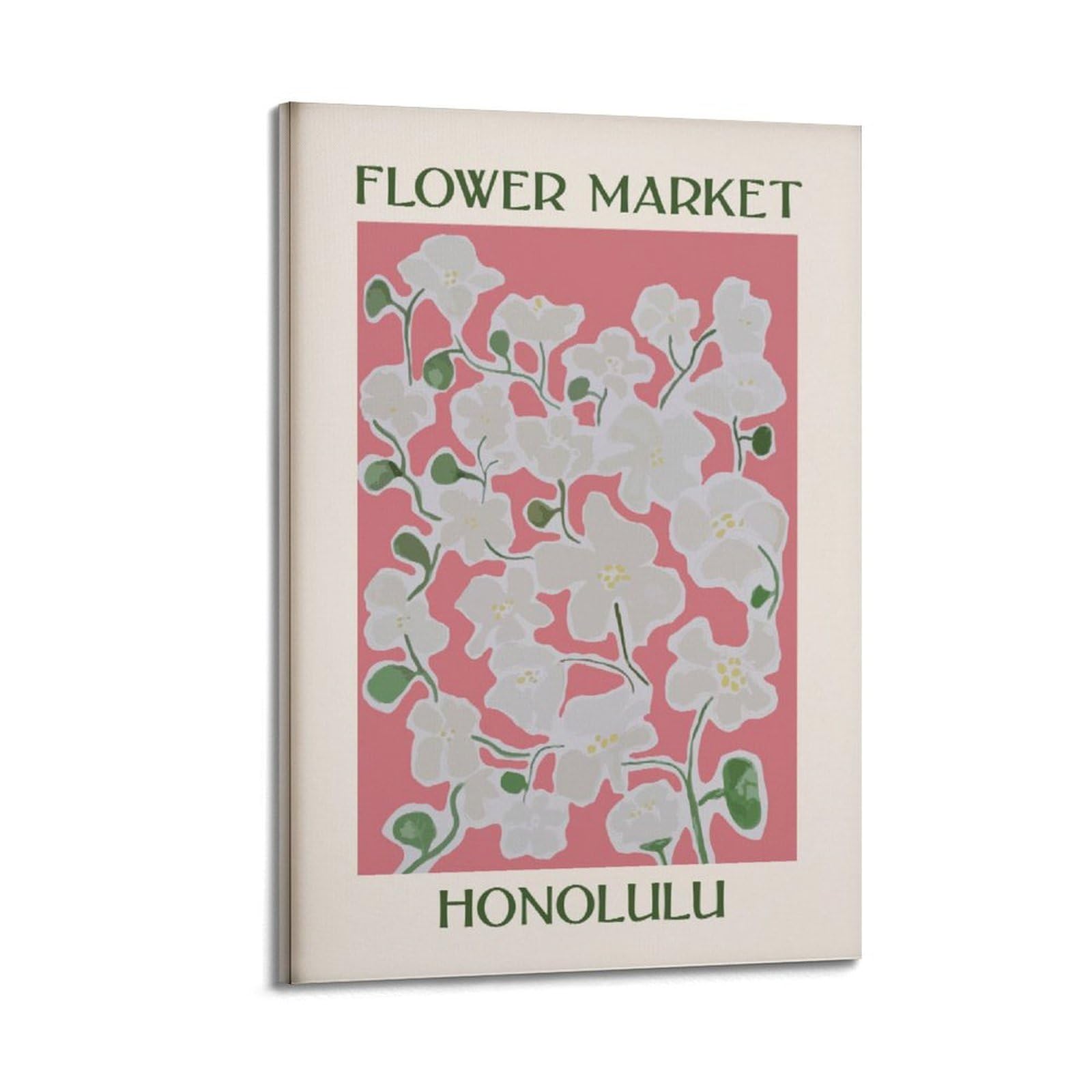 xiaoxiaoshen Honolulu Flower Market Botanical Canvas Poster Wall Art Prints Room Aesthetic Murals Bedroom And Living Decorations 24x36inch(60x90cm)