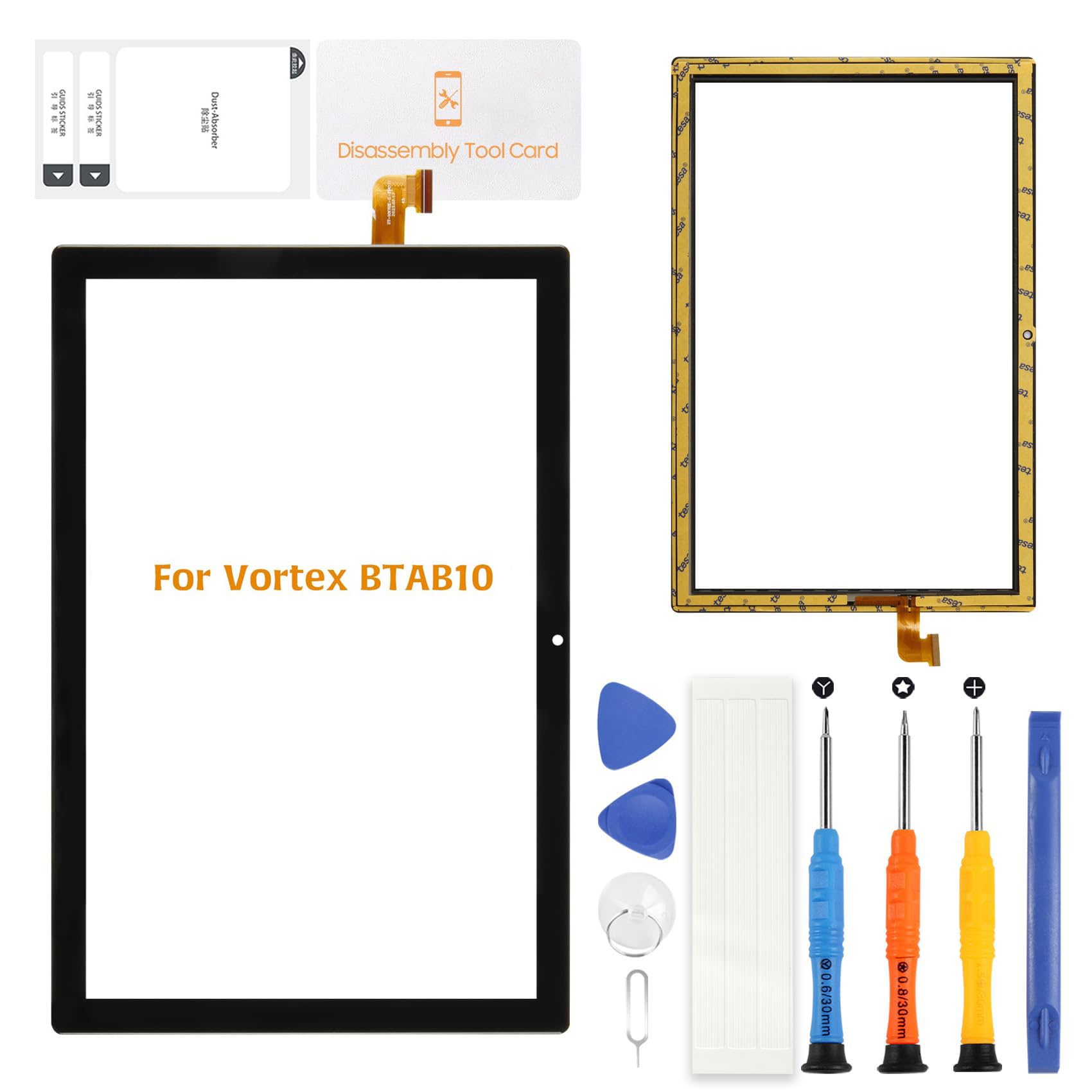 Olivechard for 10.1 inch Vortex BTAB10 BTAB 10 Touch Screen Panel Digitizer Front Panel Glass kit | High Sensitivity Replacement Touchscreen