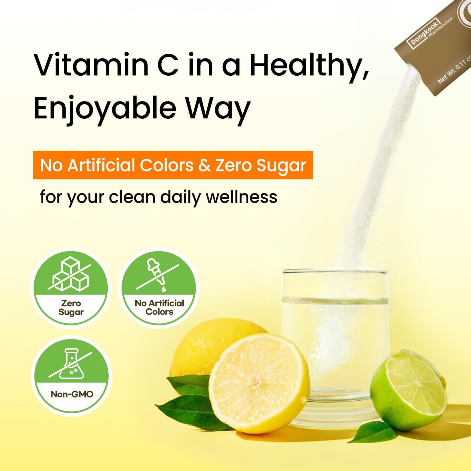 Vita Pop Korean Vitamin C Powder 2,000mg High Absorption, Zero Sugar, Lemon Drink Vitamin D & Biotin for Skin, Lemonade Drink Mix Vitamin C Supplement for Immune Support, Non-GMO,100 Packets - Image 6