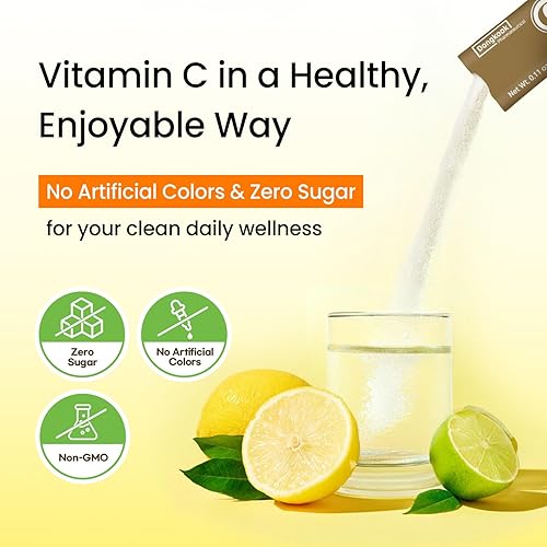 Miniatura 6 de DONGKOOK Vita Pop - Polvo coreano de vitamina C de 2,000 mg de alta absorción, cero azúcar, bebida de limón, vitamina D y biotina para la piel,