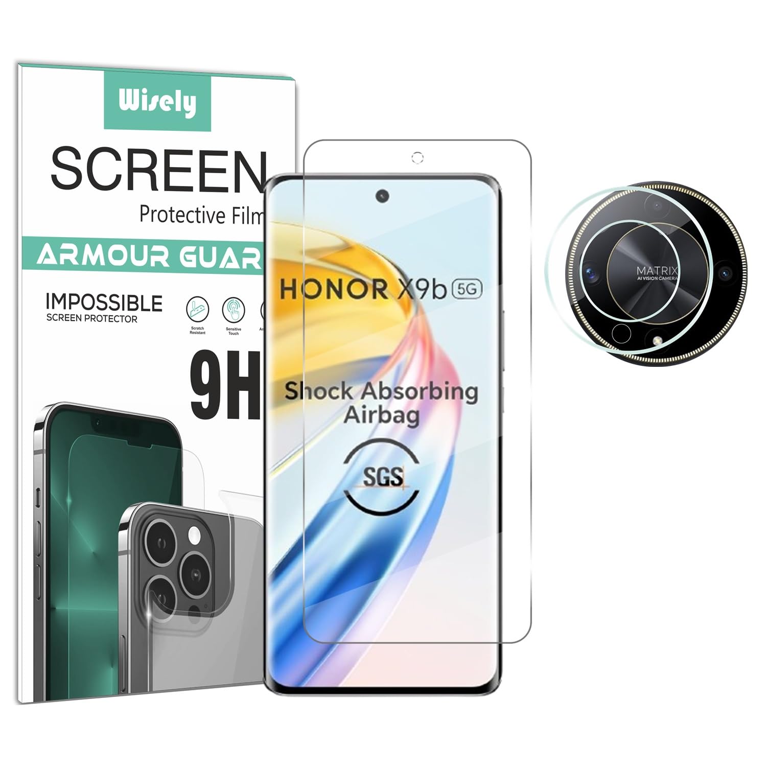 Wisely 2in1 Impossible Unbreakable Camera Lens Nano Glass + Front Guard Screen Protector for Honor X9b 5G Anti Scratch Flexible Screen Guard HD Clear (B0CW3CY7CS) Amazon Price History, Amazon Price Tracker