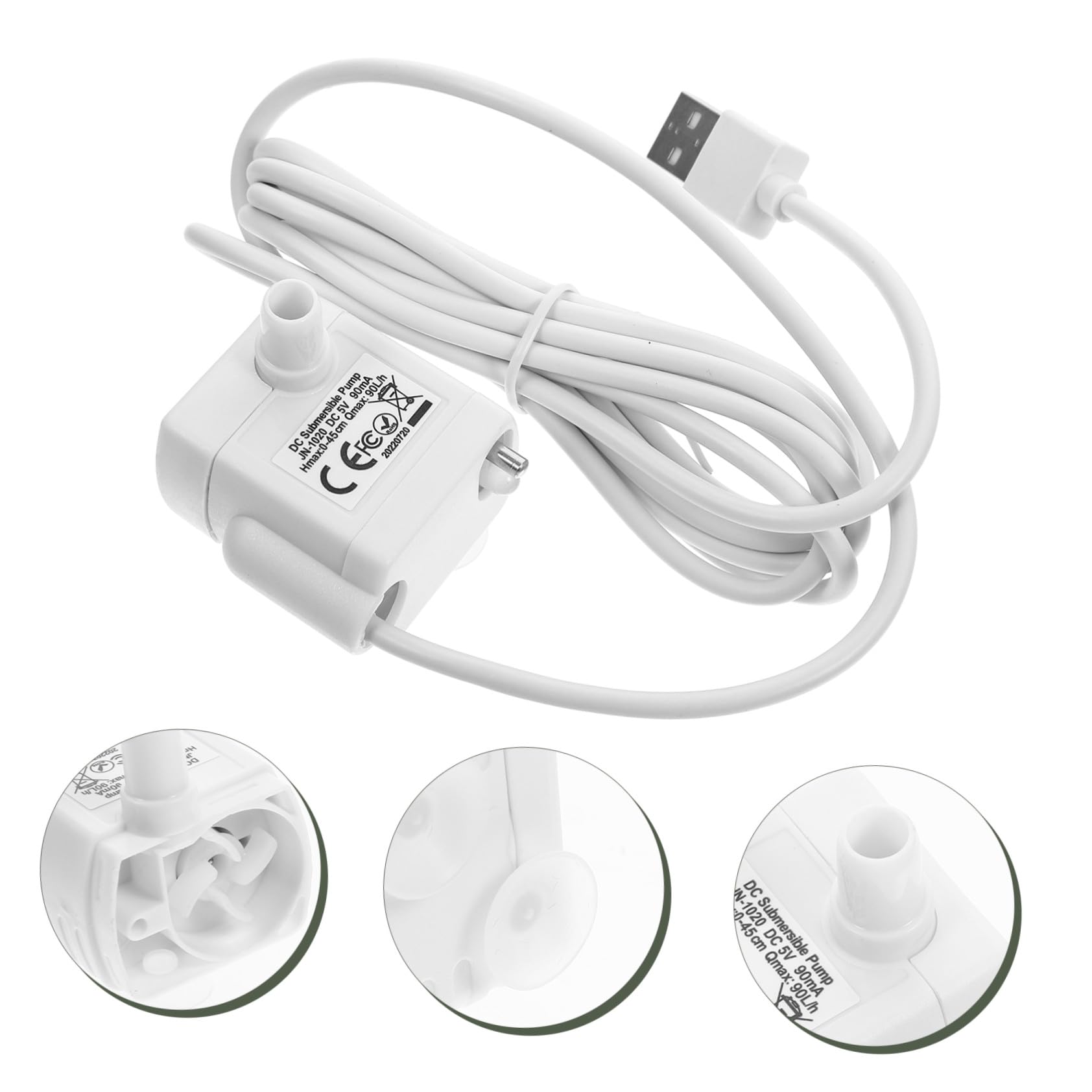 Bomba de Repuesto Cable USB y Tiendas de Mascotas para Uso en Hogares Fabricada en ABS Operación Silenciosa y Larga Duración para Fuente de Agua para Gatos