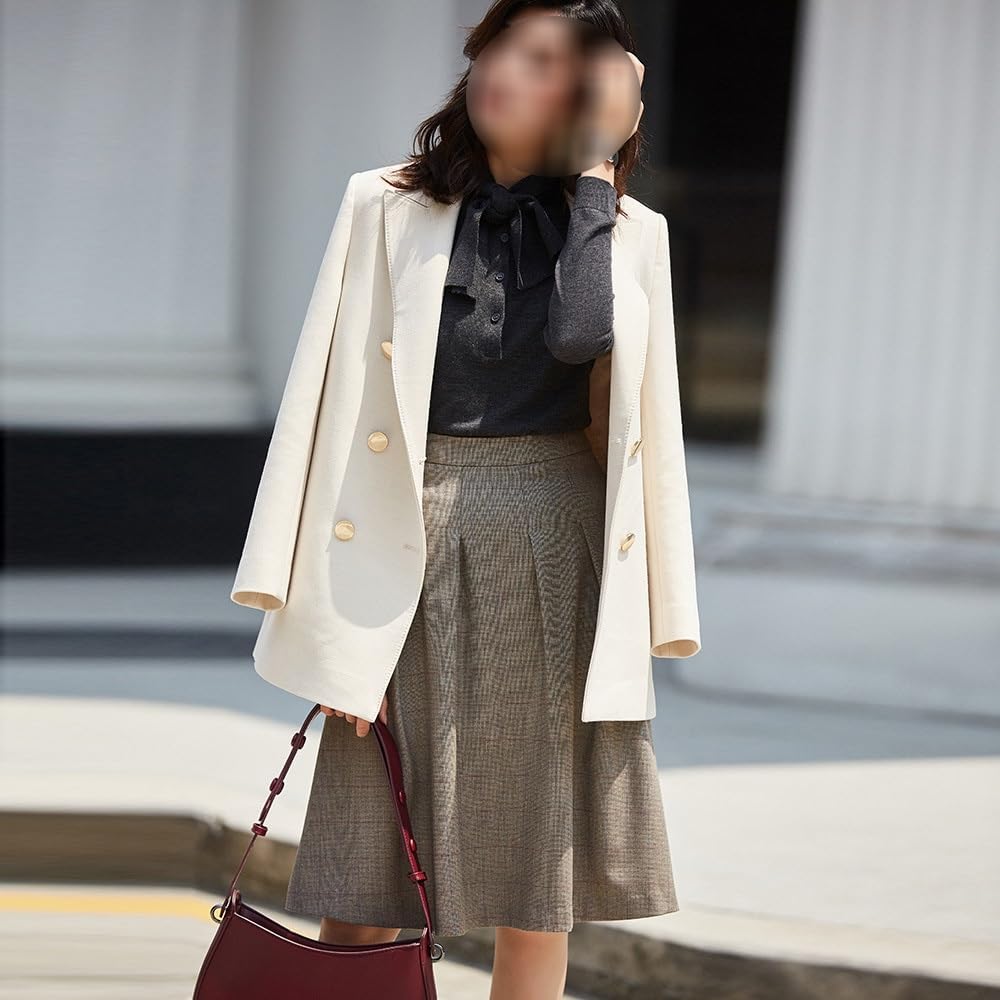 Women's Vintage White Suit Jacket Short Jacket OL Coat Jacket Fall Outerwear Jackets Coat
