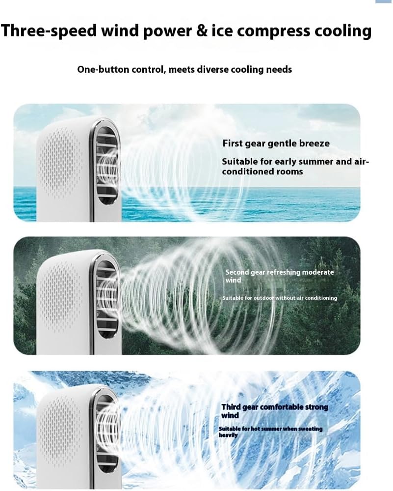 Small Bladeless Desk Fan Cooling Device Air Circulation Machine Perfect for Outdoor Camping Indoor Use ABS Construction