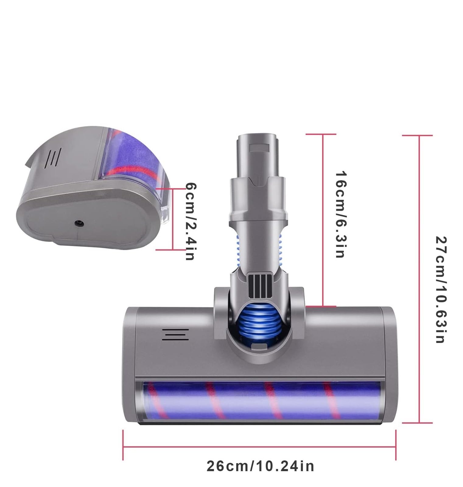 Accesorios de cepillo de suelo con cabezal de rodillo barredor suave for aspiradora, Compatible con Dyson V6 DC58 DC59 DC61 DC62