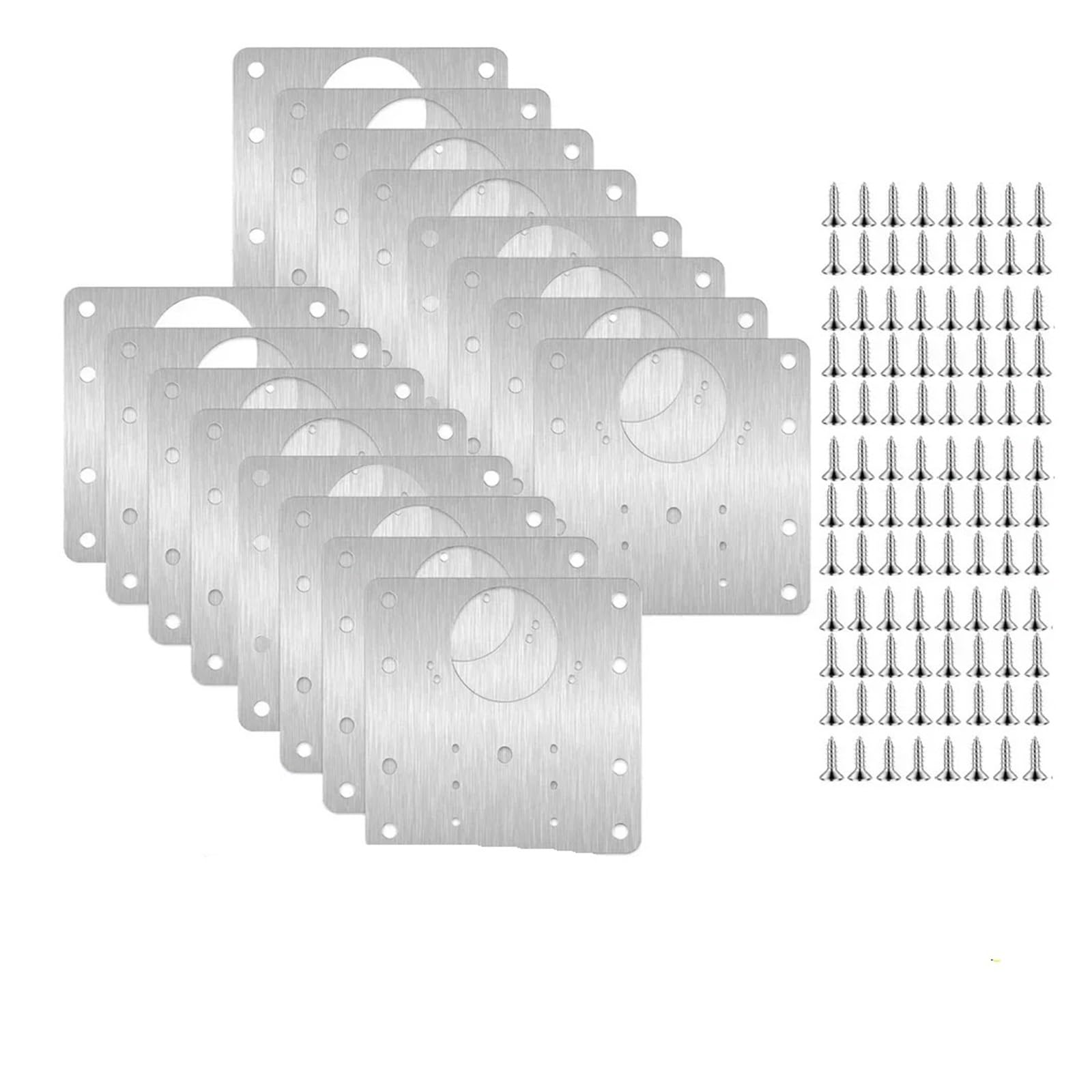Hinge Repair Plate Door Hinge Mounting Plate with Screws Fixing Brackets Repair Plates Stainless Steel Kitchen Cupboard Cabinet Hardware(8set (16pcs))