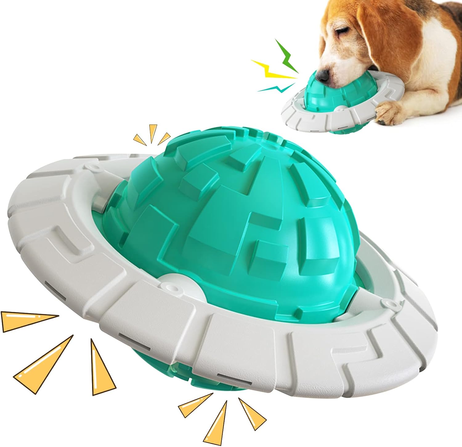 Ymhophop Dog Squeaky Ball, Flying Disc and Chew Toy, Pet Training Toy for Outdoor Fitness Interactive Play, for Small Medium Large Dogs,…