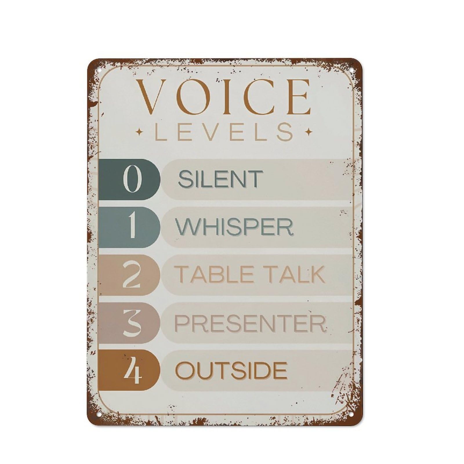 SMAZDFXX Voice Levels Funny Wall Decor Vintage Metal Tin Sign Plaque For Man Cave Bar Pub Club Home Room Poster 8"x12"