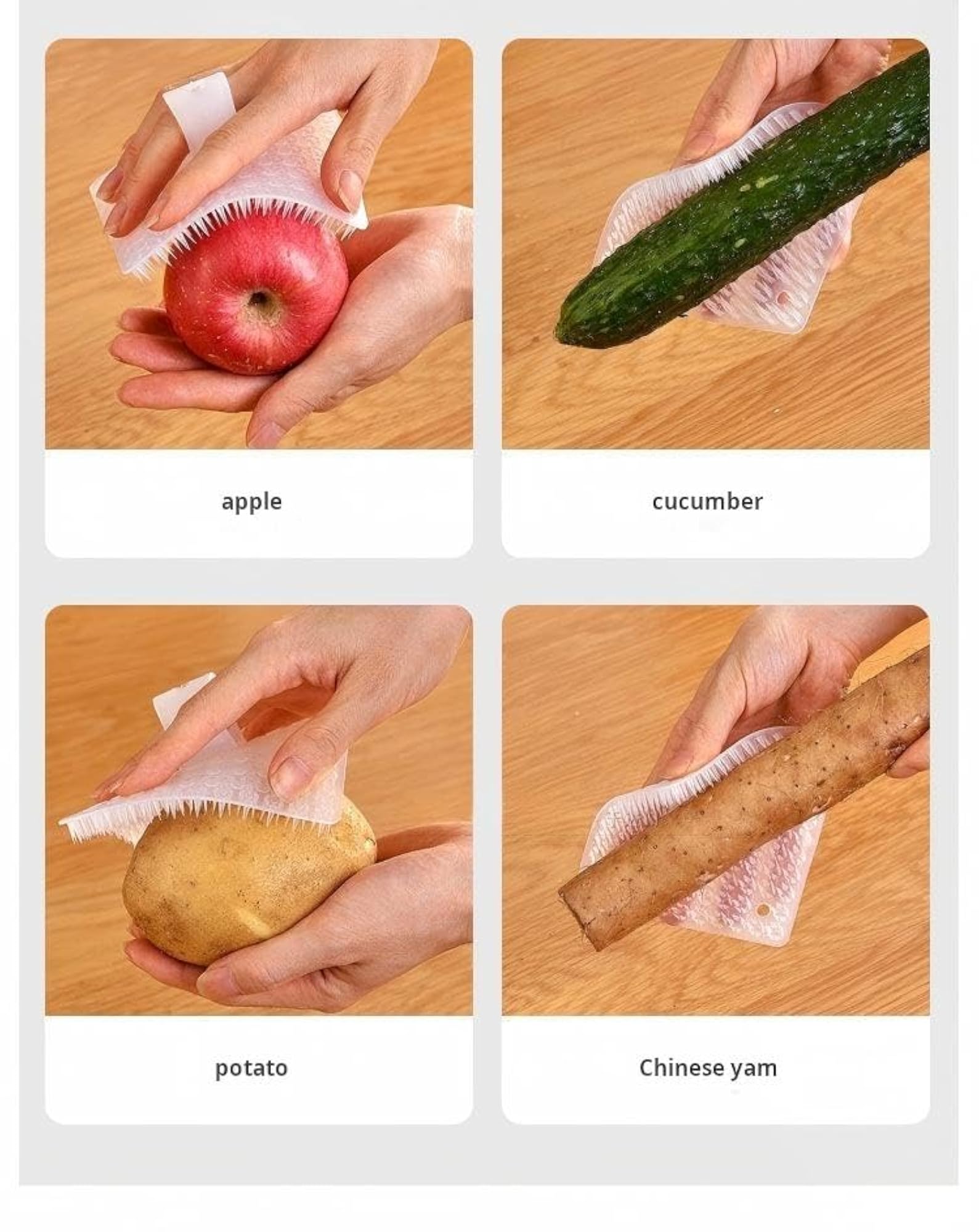 Silicone Vegetable Scrubber Brush with Finger Ring