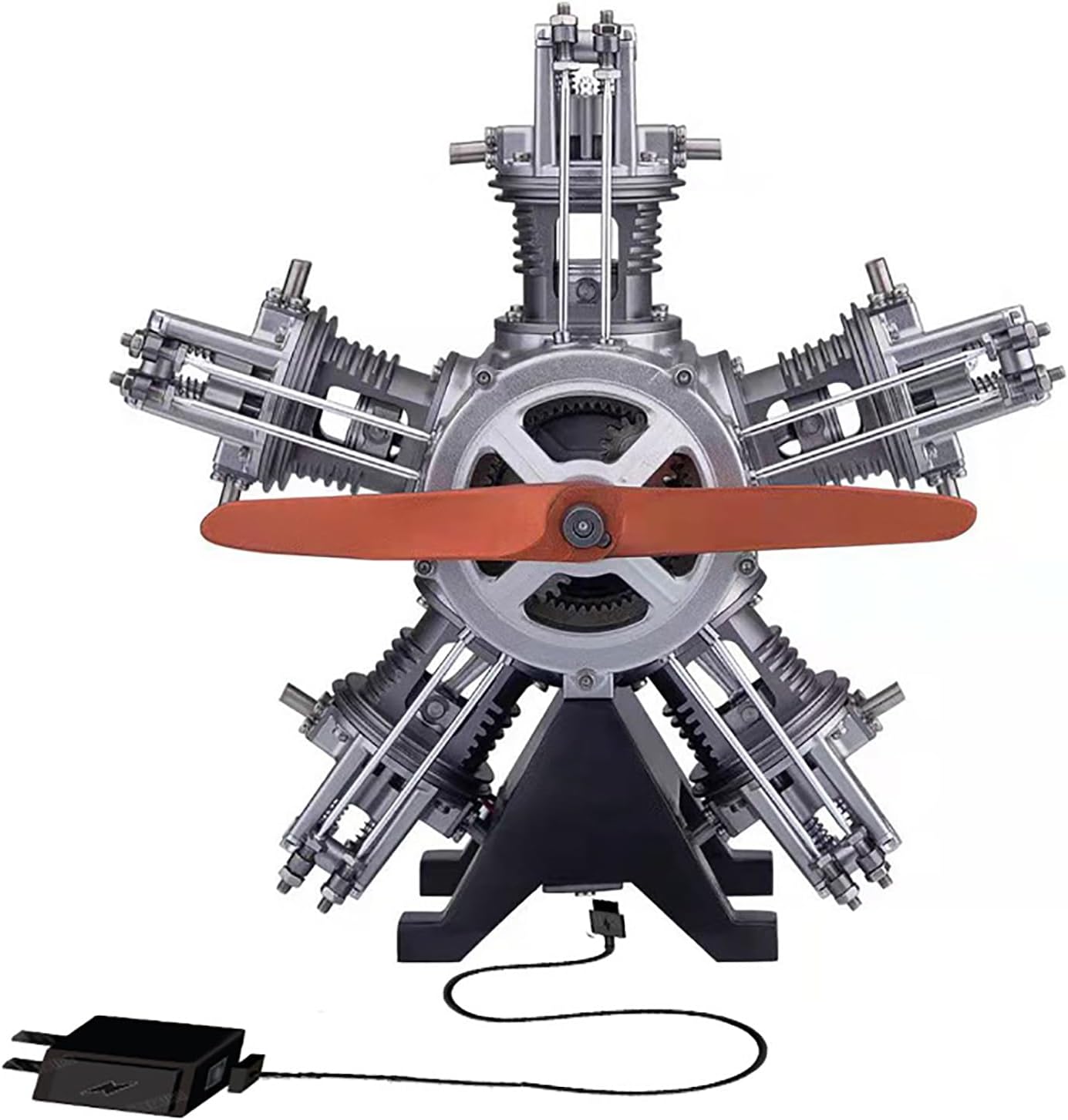 WIKINK Aircraft Engine Model, Jet Engine Model Assembly, Metal 5-cylinder Radial Engine Model Kit Runnable, 250 Pcs+ DIY Assembly, for Tech Enthusiast, Teenagers, Adults