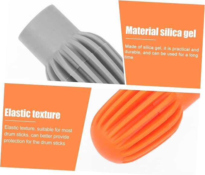 4 tapas silenciosas para baquetas de batería miniatura 4