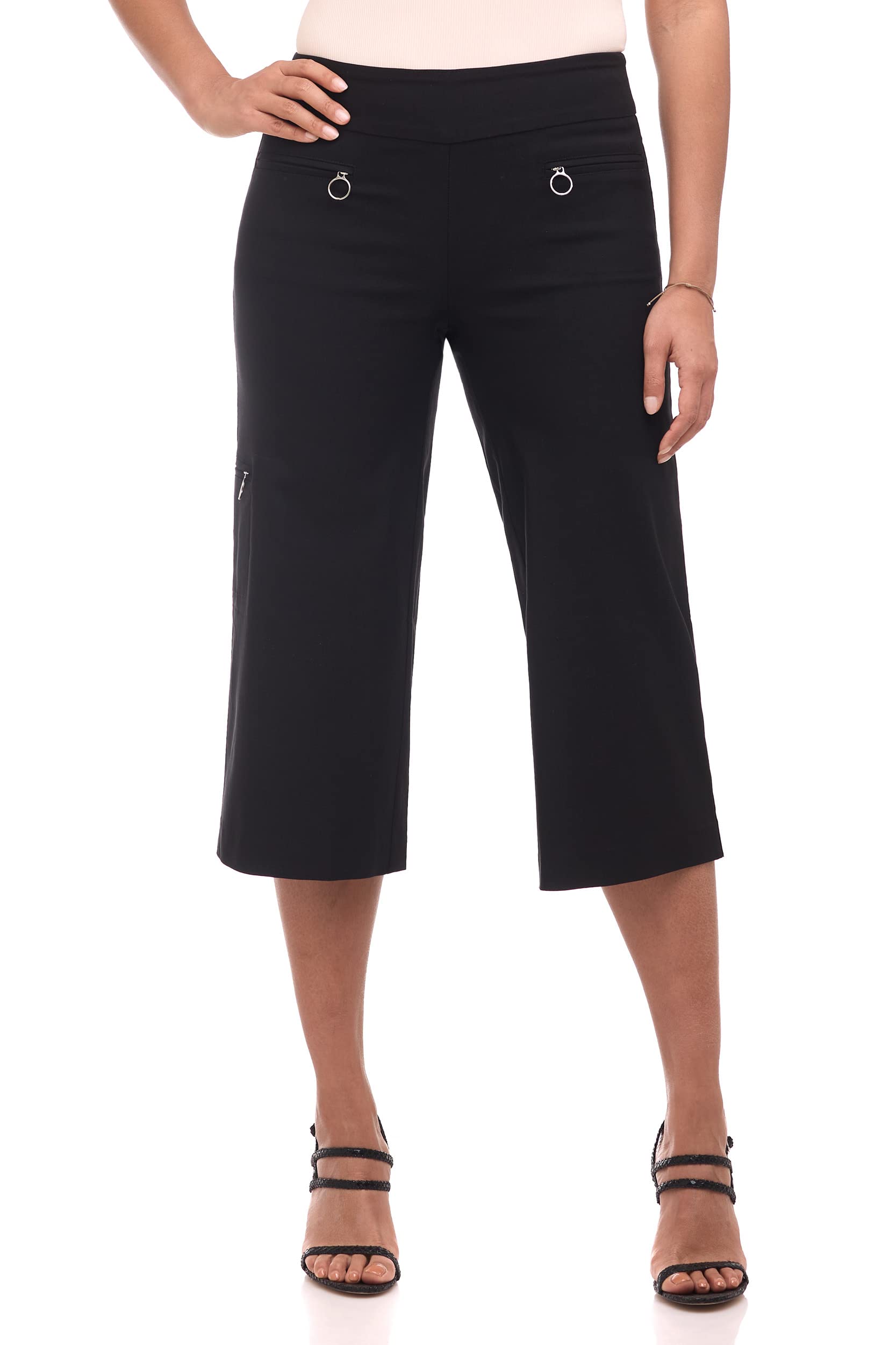 Rekucci Womens EcoCosy Comfort Modern Cargo Capri Pant