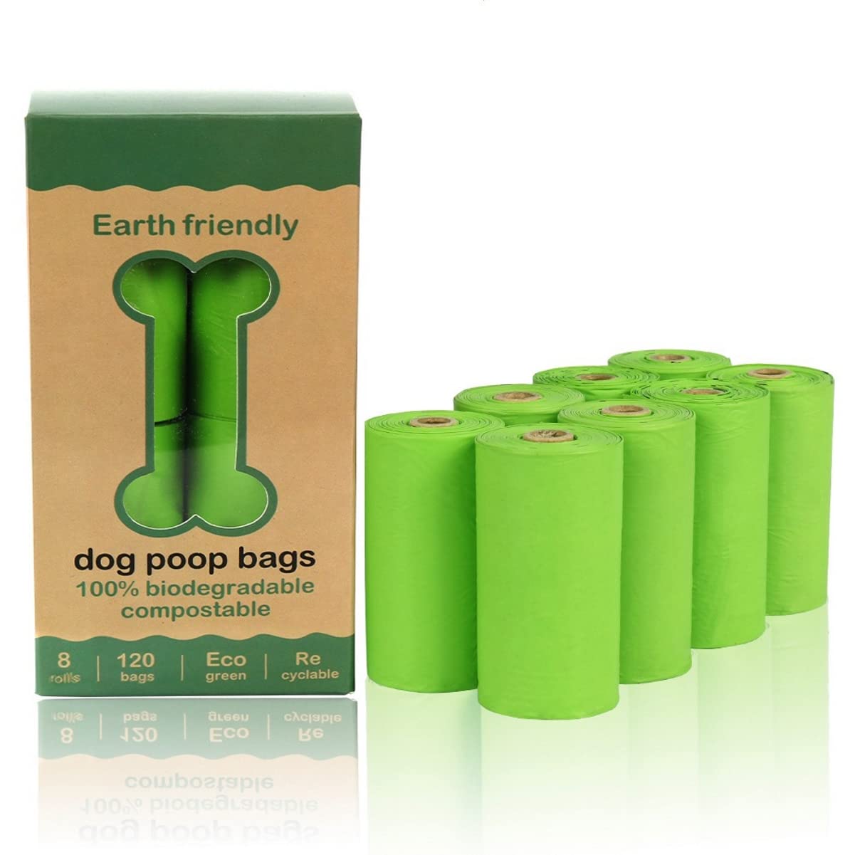 NiftyPlaza Dog Poop Bags, Extra Thick and Strong Poop Bags Leak-proof, 15 Doggy Bags Per Roll, Each Dog Poop Bag Measures 9 x 13 Inches (8 Roll 120