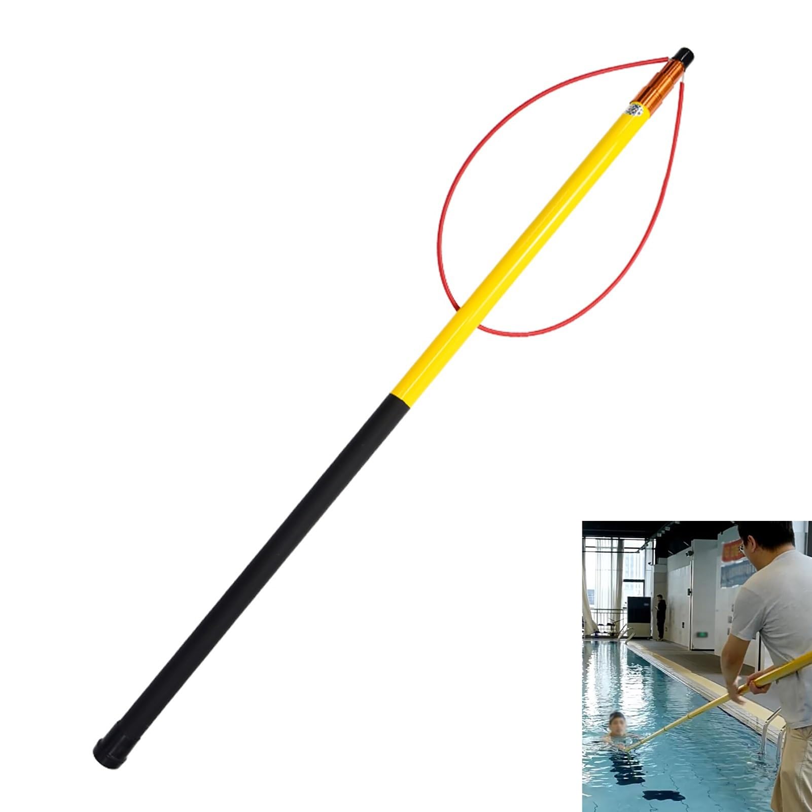 Perche Piscine Perche Télescopique pour Piscine pour L'entraînement à La Natation, Perche de Sauvetage D'urgence de 4,5 M de Long avec Poignée Antidérapante, Équipement de Sauvetage Aquatique(Yellow)