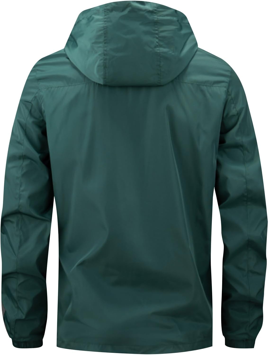 XUNRYAN Mens Waterproof Rain Jacket with Hood Softshell Hiking Windbreaker Zip Up Rain Coats Pockets Outdoor Fishing Outwear