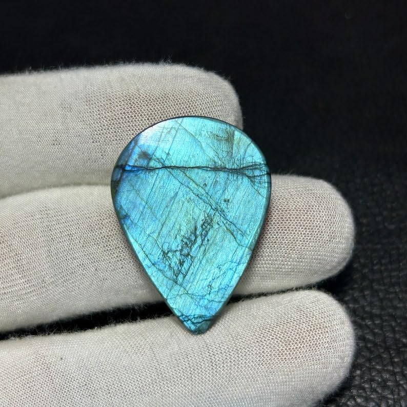 Spectrolite labradorite poire 35x25mm pour création de bijoux DIY