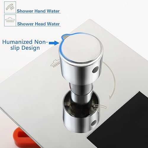 Miniatura 23 de SKOWLL Sistema de cabezal de ducha digital de 12 pulgadas, juego de mezclador de ducha de lluvia para baño, kit de grifo de ducha de montaje
