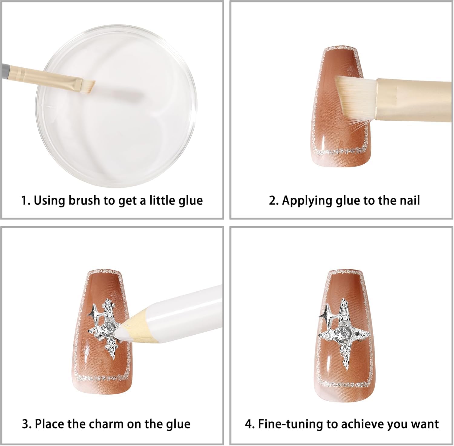 30PCS Nail Charms Y2k Alloy Nail Art Rhinestone Charms 3D Heart Star Bow Butterfly with Rhinestones Cross Flower Nail Gems Shiny Jewelry Planet Nail Decorations Accessories Supplies A - Image 7