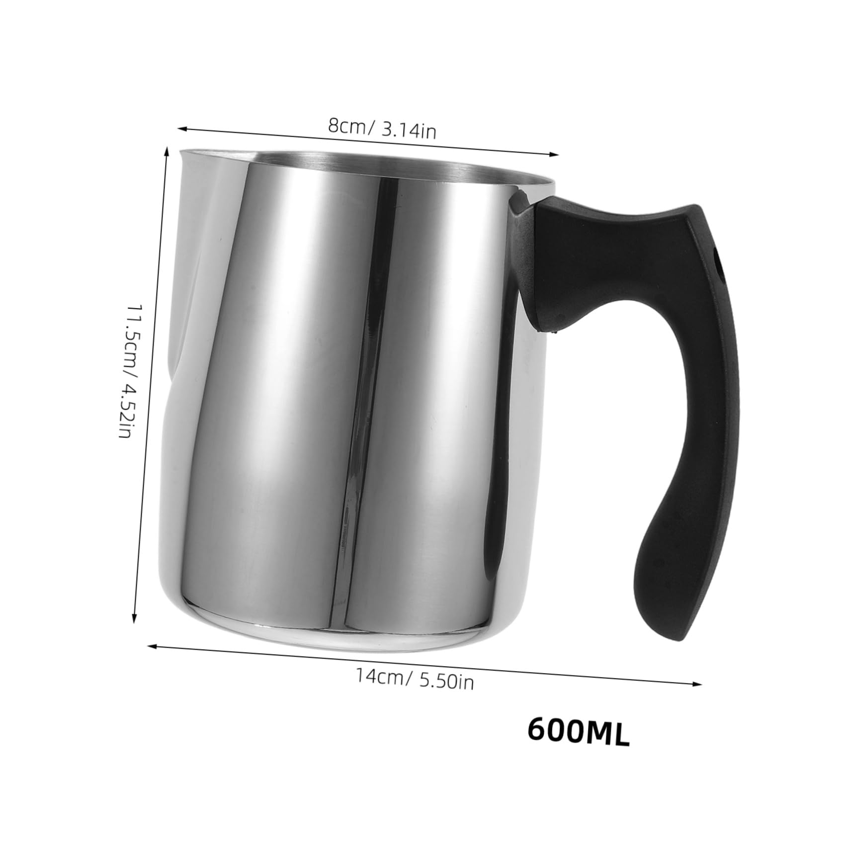 Ciieeo Stainless Steel Milk Frothing Jug with Plastic Handle Espresso Steaming Pitcher for Coffee Baking Candle Making Accurate Measurement Design for DIY Projects