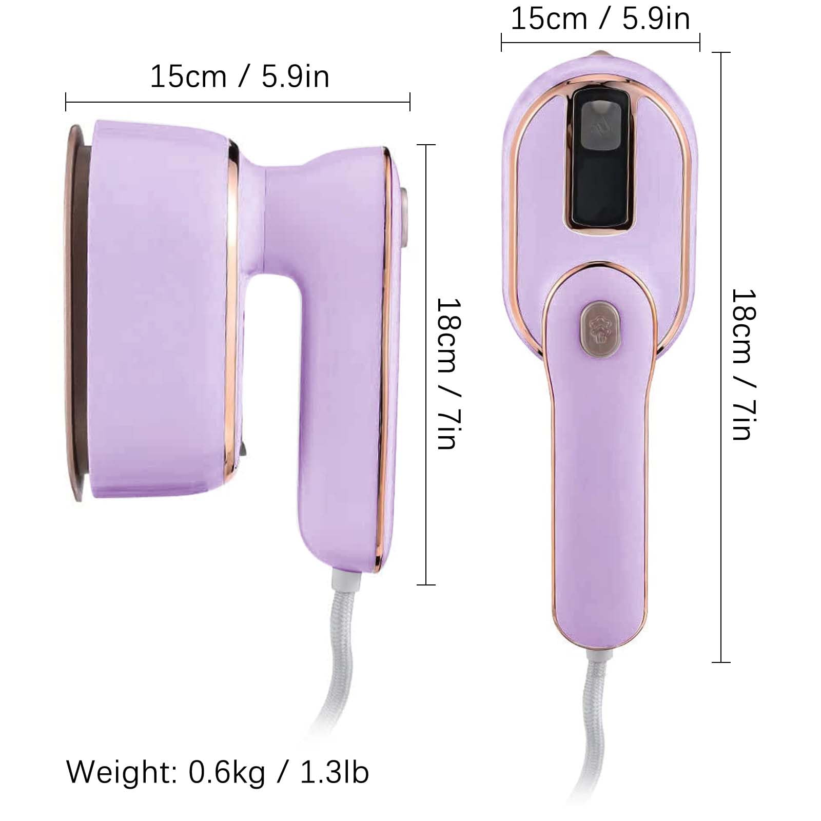 Fer à Repasser Vapeur,Défroisseur Vapeur,Portable de 1000W à Chauffage Rapide 20s,Défroisseur vapeur portatif, Réservoir dEau 100 ML,Voyage Vapeur Steamer pour La Maison/les Voyages-Violet