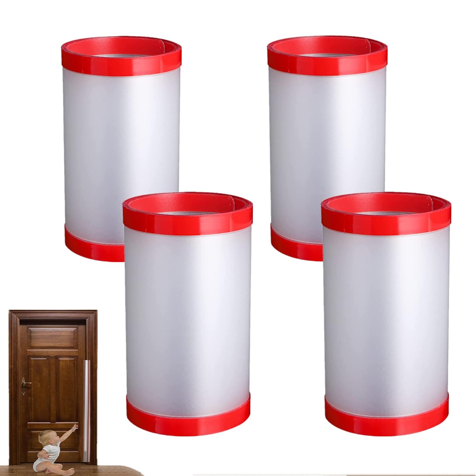 4 PCS Anti Pincement Porte Enfant en Plastique Porte Anti Pince Doigt Translucide Porte Charnière Garde Bébé Protège-Pincement de Porte pour Bébé Enfants Animaux Maison École Maternelle, 120x70 CM