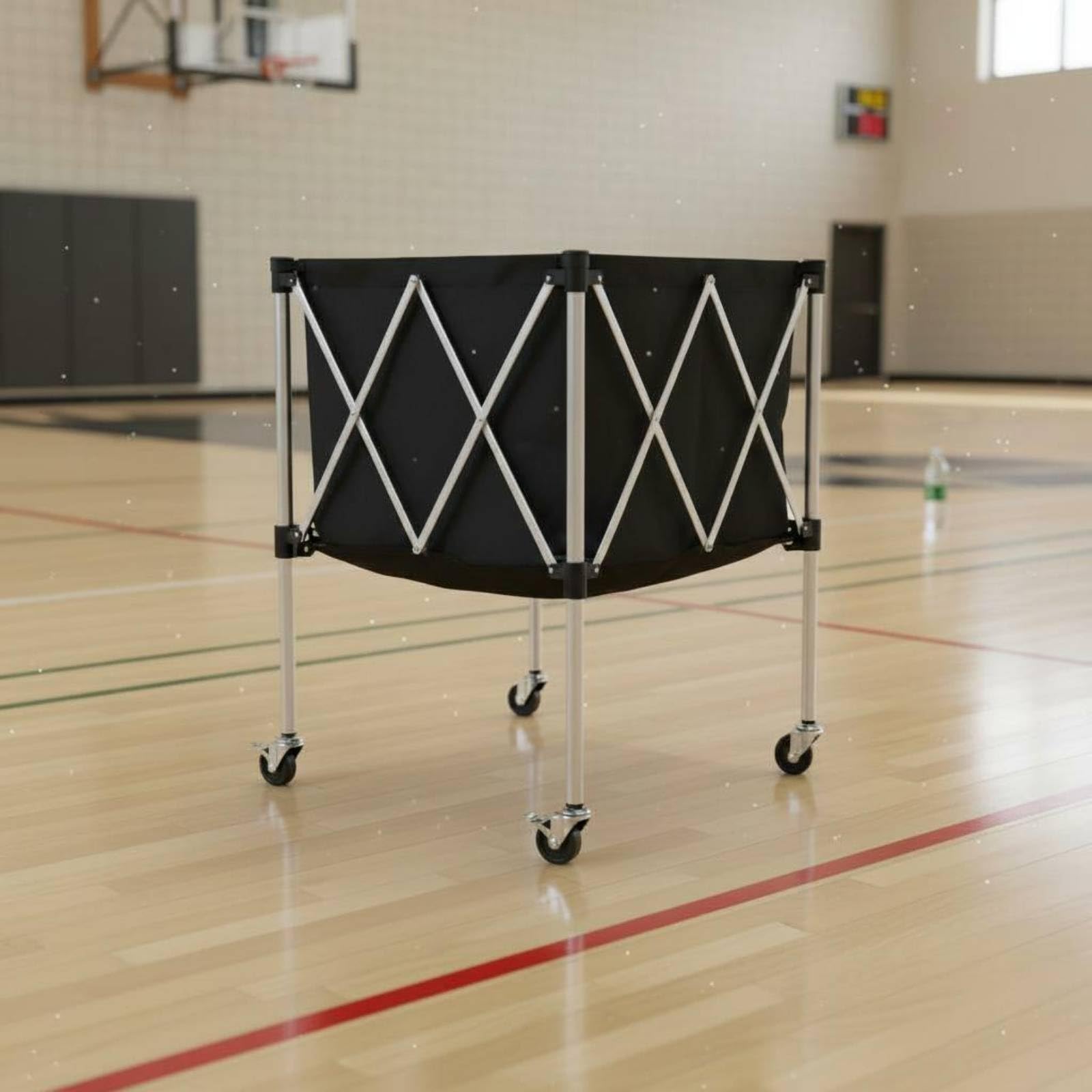 perfeclan Carro Deportivo Plegable Carro Portabalones Organizador Carro de Balones Carrito de Entrenamiento con Estructura Estable y Bolsa Amplia Adecuado para
