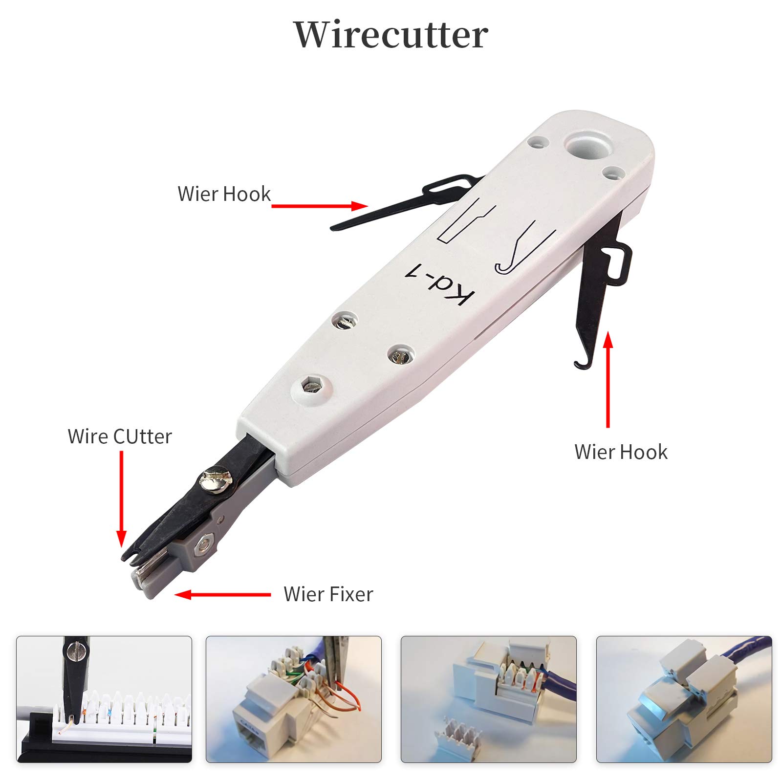 eKL Kit d'outils portable pour réparation de câbles réseau RJ45 RJ11 Cat5e Cat6 8P8C 4P4C 6P6C Connecteurs Testeur Pince à sertir Pince à dénuder