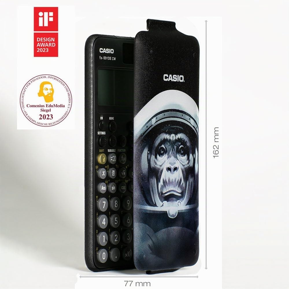 Casio FX-991DE CW ClassWiz calcolatrice scientifica tecnica con Art-case "Space Monkey", menù tedesco (edizione limitata)