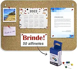 1 Quadro de Aviso Recado Cortiça Mural de Fotos 28x44cm