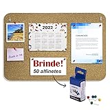 1 Quadro de Aviso Recado Cortiça Mural de Fotos 28x44cm