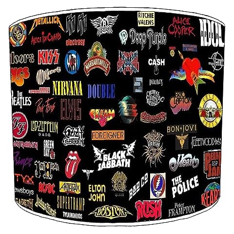 Rock Band Collage Lampshade - Personalised Option Cover