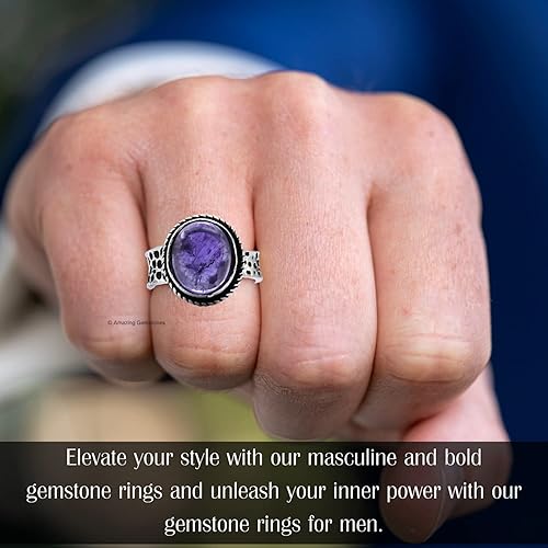 Miniatura 7 de Amethyst Rings for Women and Teen Girls - Silver Amethyst Crystal Ring Birthstone Jewelry - Healing Crystal Gifts for Her, Mothers Day, Christmas -