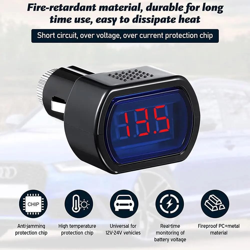 DollaTek DC 12V-24V LED Voltmetro digitale per auto Monitor del misuratore di tensione del veicolo per camion per motociclette per auto