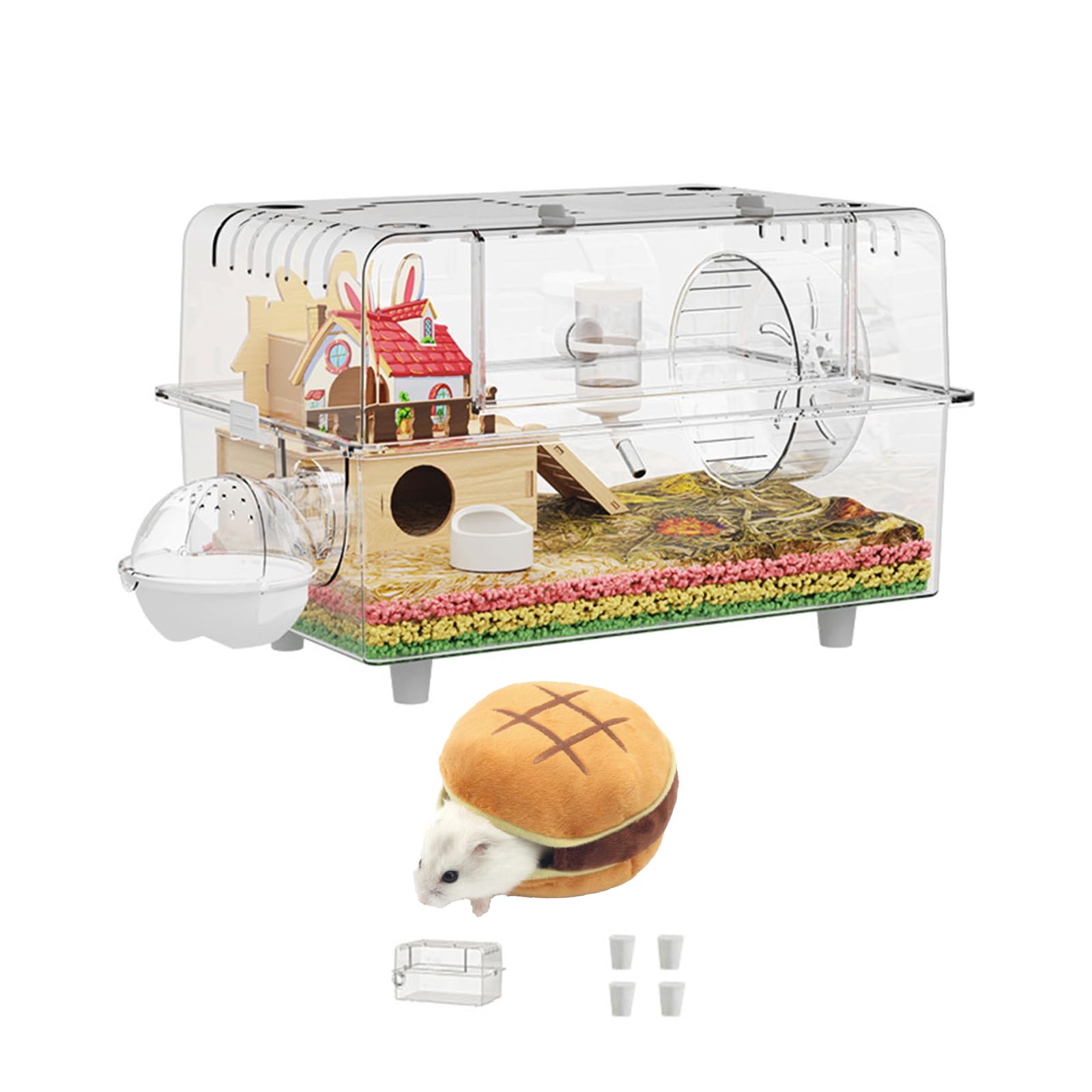 Amazon | キンクマハムスター ケージ 大きい 45cm 透明 ルーミィ