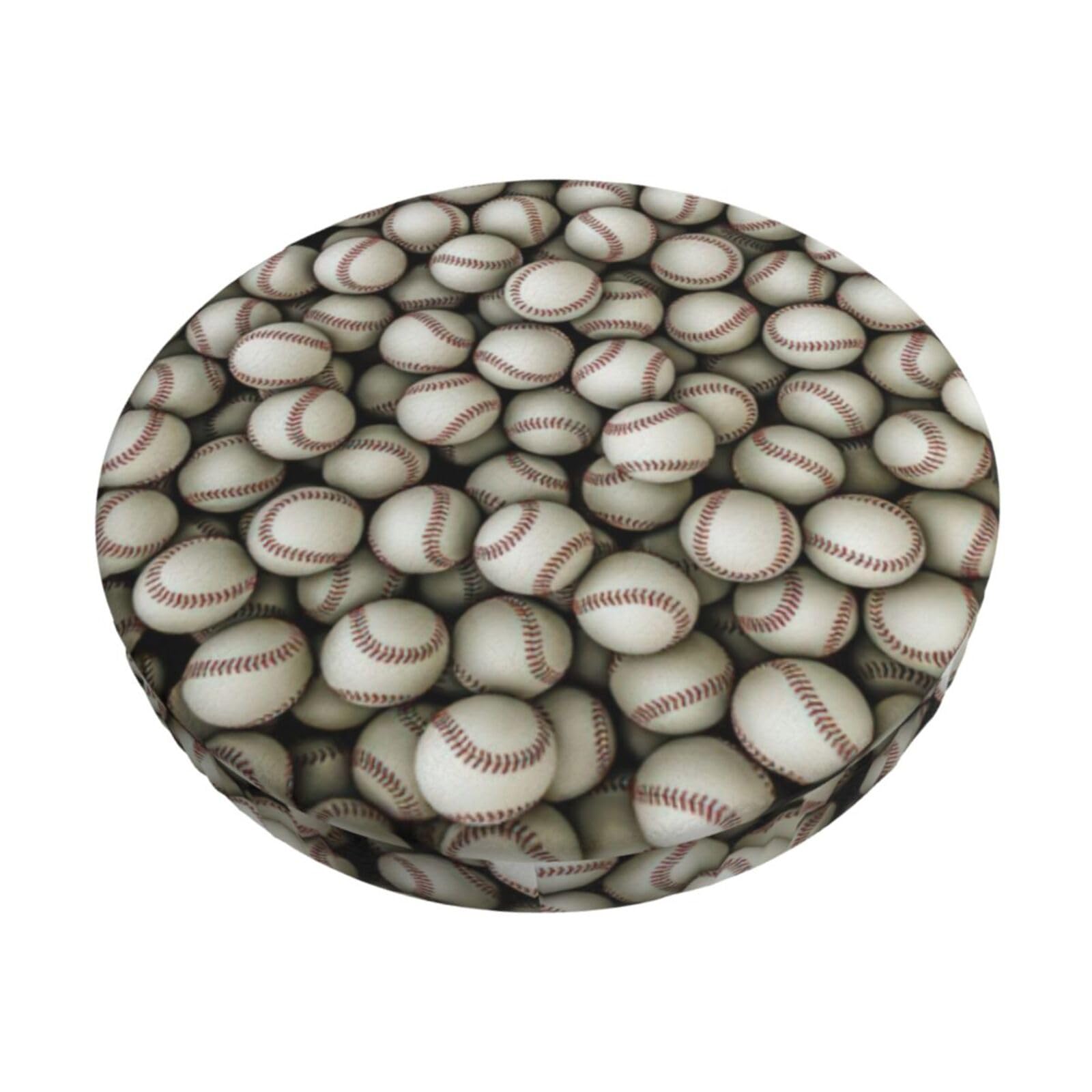 ACVnbm Baseball Print Round Bar Chair Cushion Cover, Elastic Chair Protector For Kitchen Bar Dining