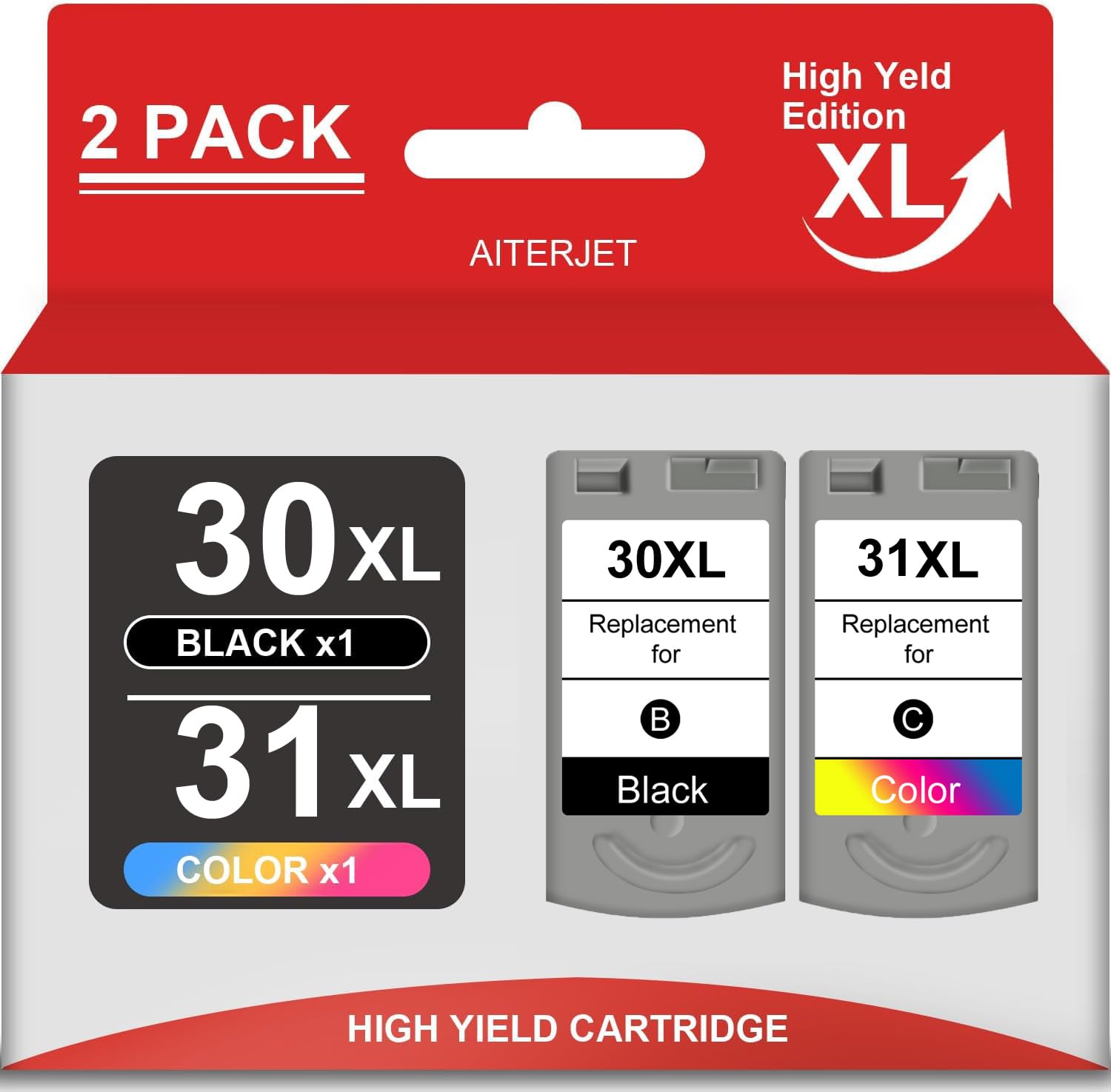 High Capacity Remanufactured for Canon PG-30 and CL-31 Ink Cartridge Replacement for Canon iP2600 MX310 MX300 MP470 MP210 MP190 MP140 Printers (1