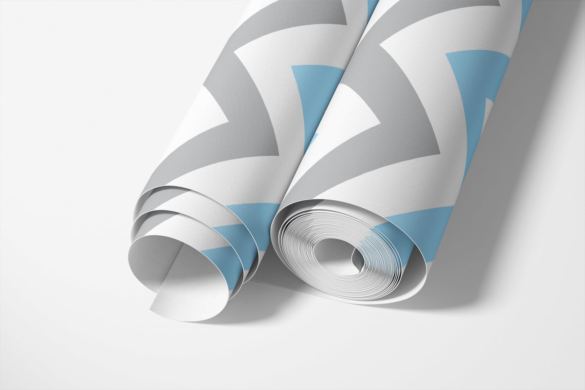 Tapeta samoprzylepna wzór zygzak chevron niebiesko-szara nowoczesna