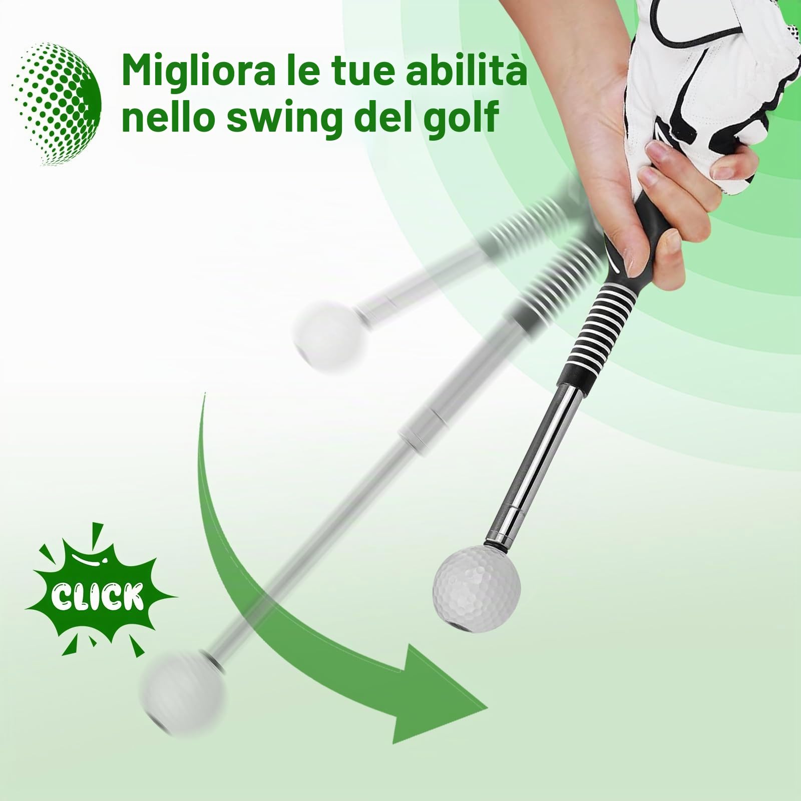 Allenatore di Swing da Golf con Suono ritmico, Golf Swing Grip, per Allenamento di Battuta di velocità e Forza Principianti, Ideale Come Regalo per Golfisti e Golfiste