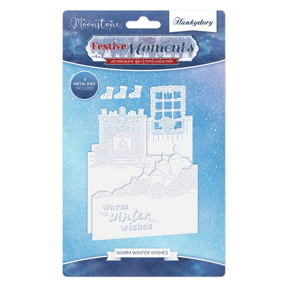Hunkydory Moonstone Festive Moments Dies - Set The Scene - Warm Winter Wishes - MSTONE108