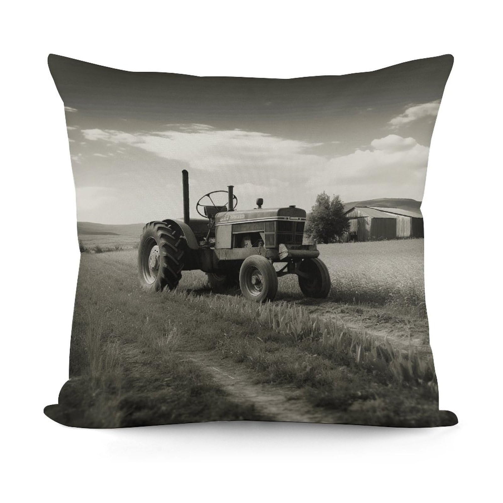 VstaDank Tractor Agriculture Tranquil Throw Pillow Cover Soft Square Cushion Cover Art Artwork Pillow Covers Mordern Couch Pillow Covers Decorative Cushion Case for Chair Couch Bedroom Living Room