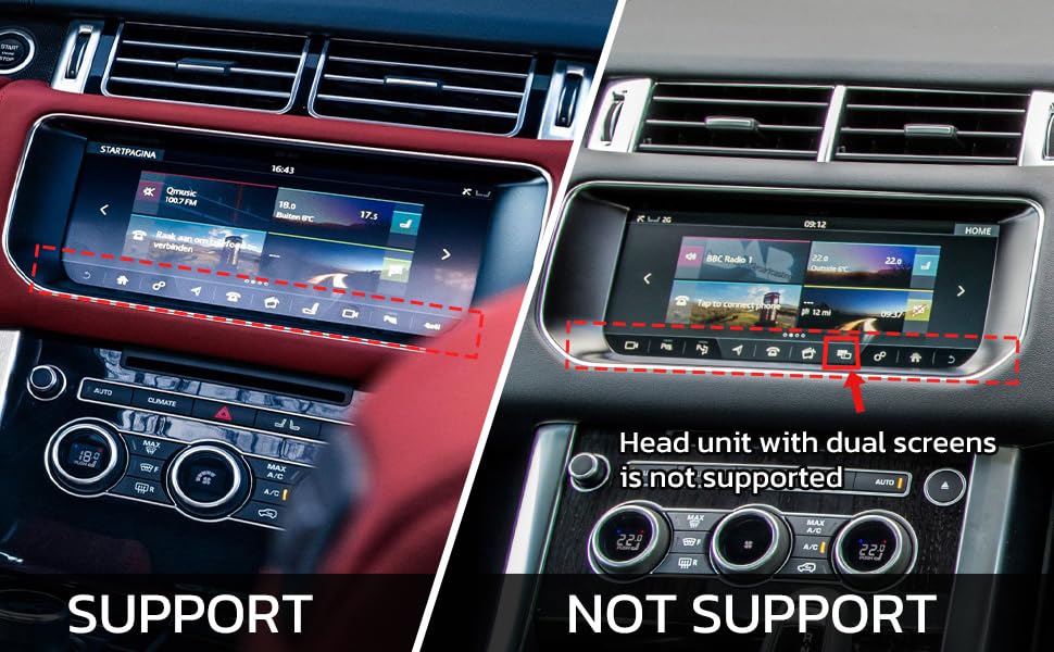 Android Car Radio for 2013 2014 2015 2016 2017 Range Rover L494 L405 Full Touch Screen Replacement Head Unit GPS Navigation Wireless Carplay Android Auto WIFI Player Stereo Upgrade (for Harman system)