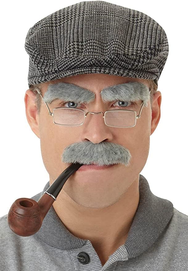amscan 840999 Gray Old Man Moustache and Eyebrows Set 7.6" x 5.3"