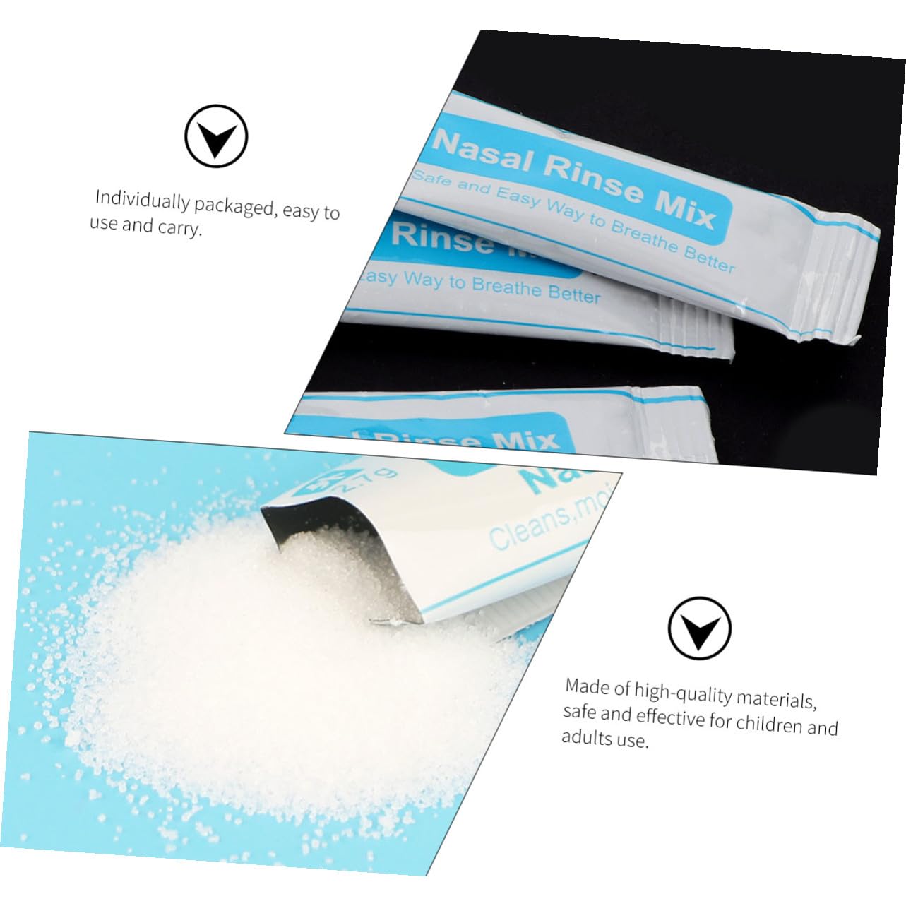 Hohopeti Paquetes de Sal para Enjuague Nasal 40 Sobres Fáciles de Usar Sal Protectora para Limpieza Nasal en Trabajo Profesional y Campo Especial