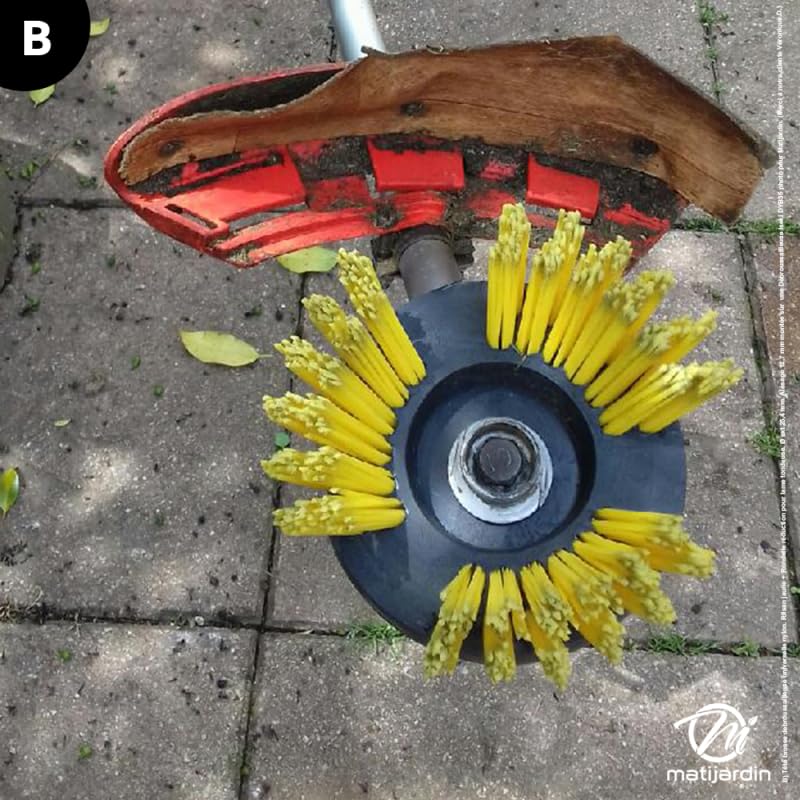 Matijardin - Tête brosse désherbage débroussailleuse Universelle nylon Rilsan jaune