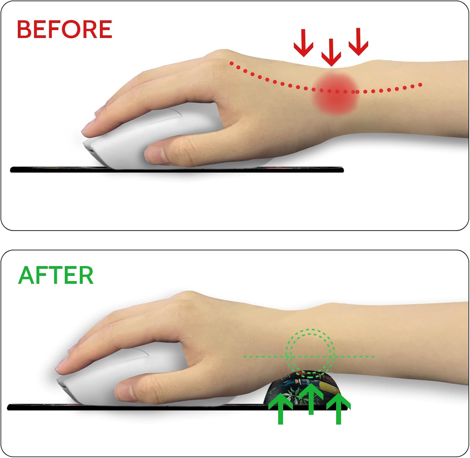 Blusabaca Goth Mouse Pad with Wrist Rest Ergonomic Mousepad Wrist Support