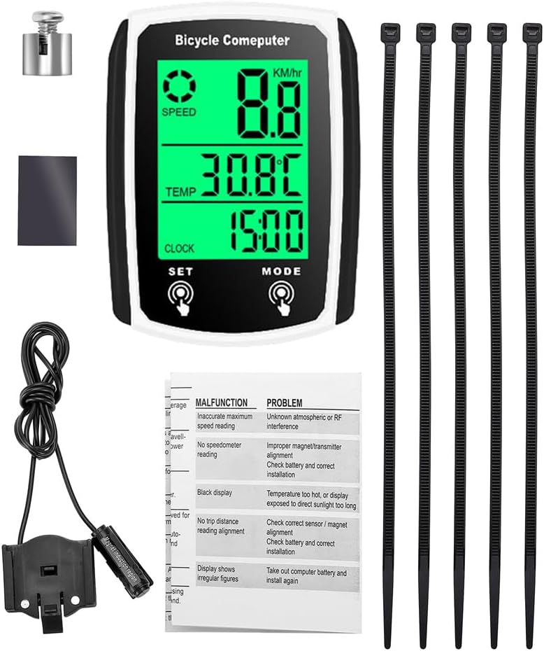 Bike Computer,Kablolu Bisiklet Bilgisayarı LED Dijital Bisiklet Hız