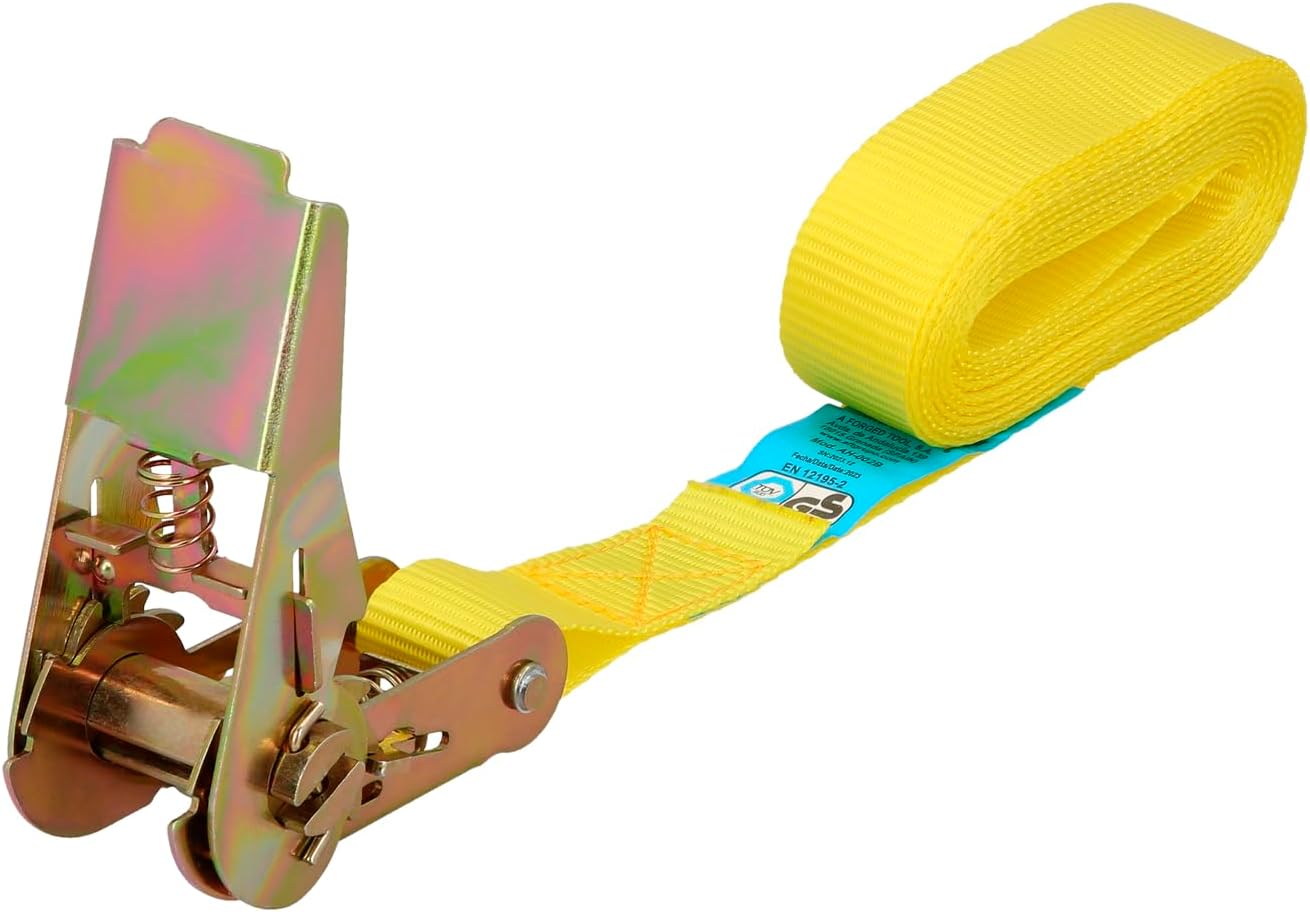 Wolfpack Linea Professional Lashing Strap with Ratchet, 4 m x 25 mm, Automatic Metal Ratchet, Webbing Strap