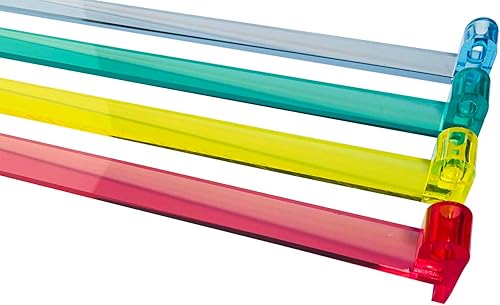 Miniatura 2 de WE Games Empujadores Mahjong de 18 pulgadas solamente, 4 unidades de colores surtidos de acrílico transparente, accesorios Mahjong empujadores de